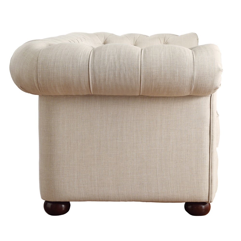 Chesterfield Loveseat - Beige Linen