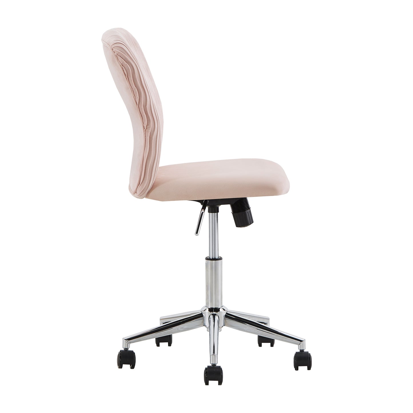 Velvet Wave Pattern Office Chair - Blush Pink