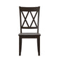 Double X Back Wood Dining Chairs (Set of 2) - Antique Black Finish