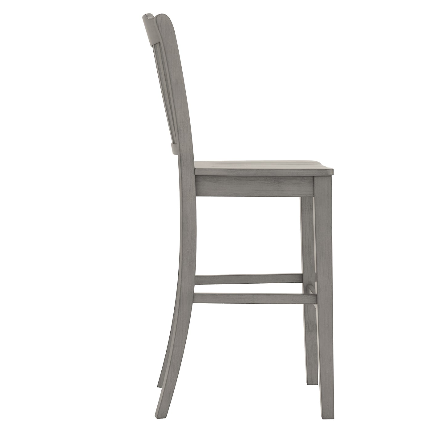 Slat Back Bar Height Chairs (Set of 2) - Antiqua Gray Finish