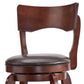 29-Inch High Back Swivel Bar Stool - Brown Faux Leather