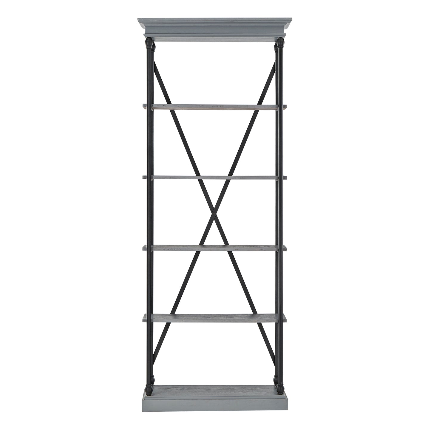 Cornice Etagere Bookcase - Gray Finish