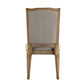 Round 7-Piece Dining Set - Beige Linen, Ornate Chair Backs