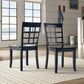 60-inch Rectangular Antique Dark Denim Dining Set - Window Back Chairs, 6-Piece Set