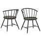 Slope Low Back Windsor Metal Side Chairs (Set of 2) - Black