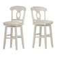 Napoleon Back Wood Swivel Bar Stool - Antique White Finish