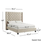 Wingback Button Tufted 84" Tall Headboard Platform Bed - Gray Linan, Quaan