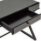 Mirrored 1-Drawer Campaign Desk - Black Nickel