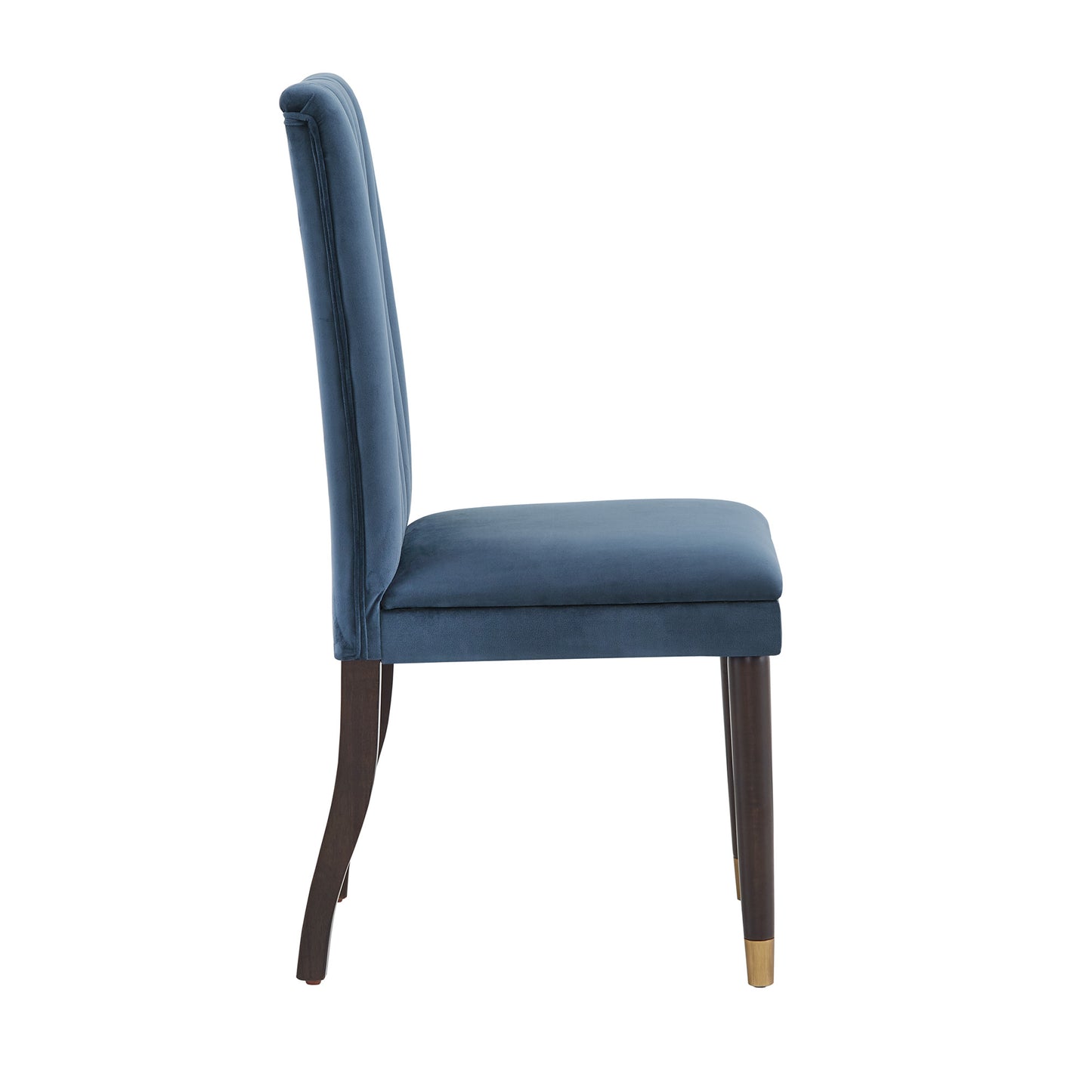 Velvet Channel Back Dining Chairs (Set of 2) - Blue Velvet