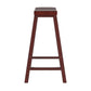 Saddle Seat 29" Bar Height Backless Stools (Set of 2) - Antique Berry Red Finish