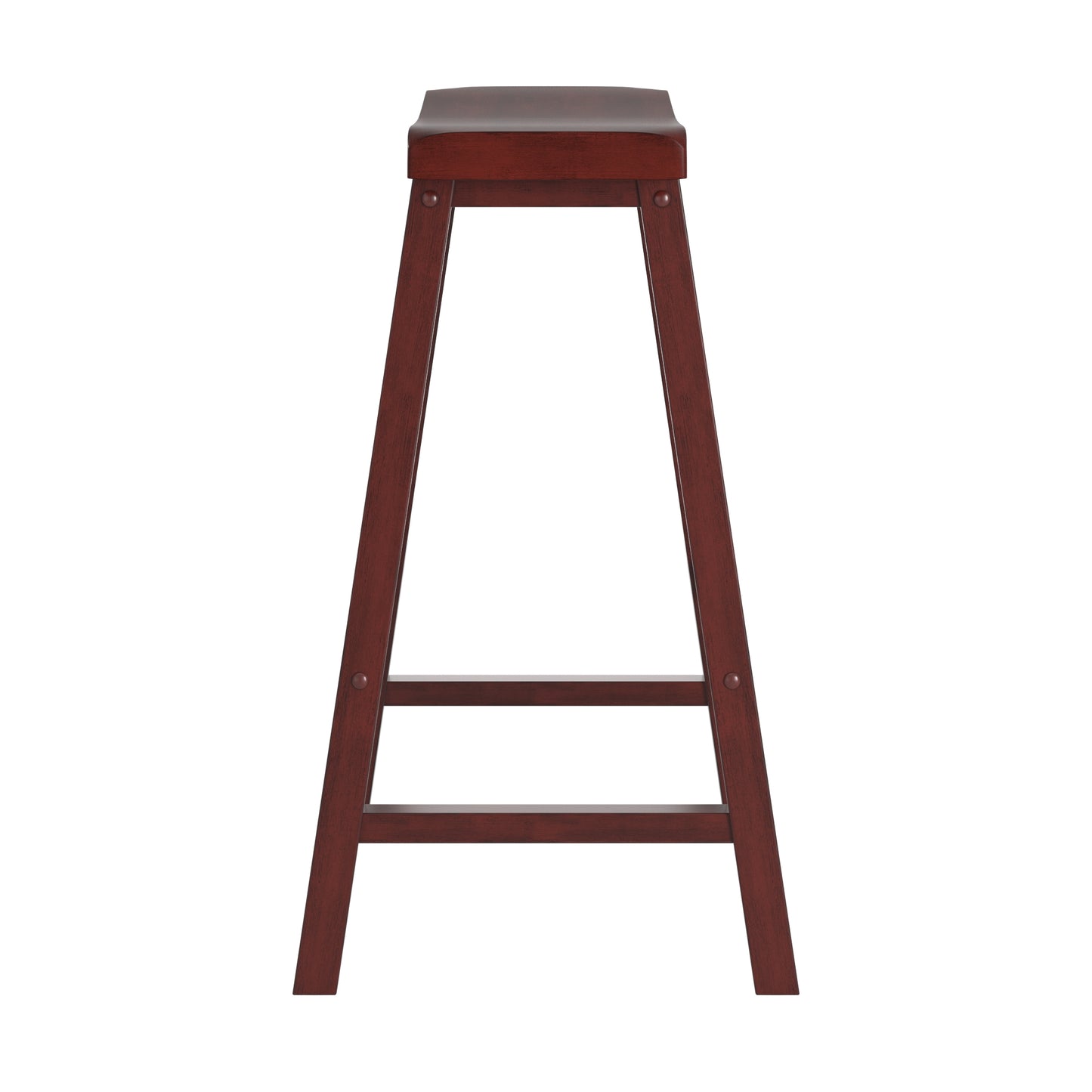 Saddle Seat 29" Bar Height Backless Stools (Set of 2) - Antique Berry Red Finish