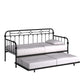 Antique Dark Bronze Metal Daybed - Twin Size with Trundle Bed