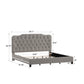 Adjustable Diamond Tufted Camelback Bed - Gray, King