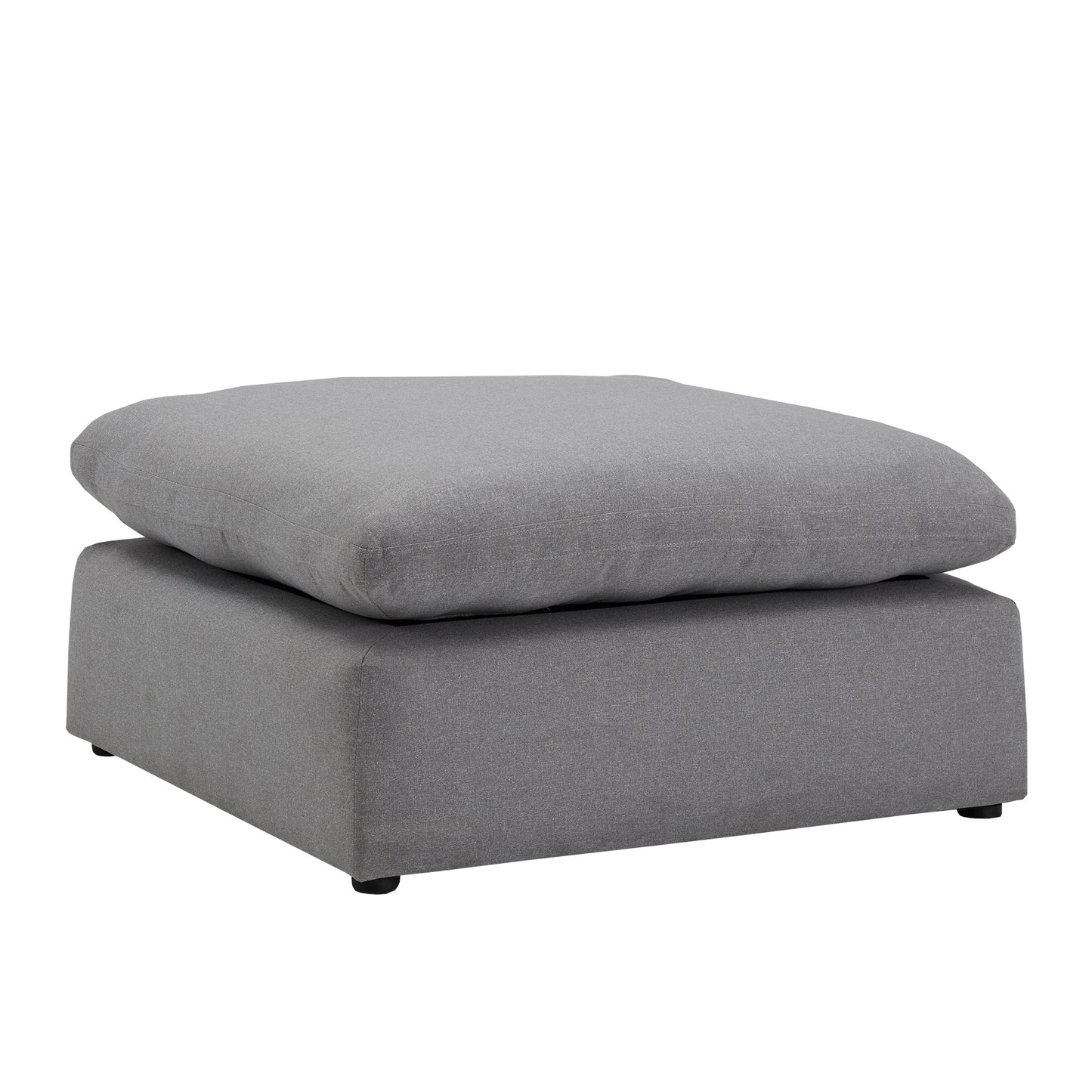 Gray Linan Waava Down Bland Ottoman - Ottoman Only