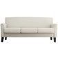 Modern Sofa - White Linen, Espresso Finish