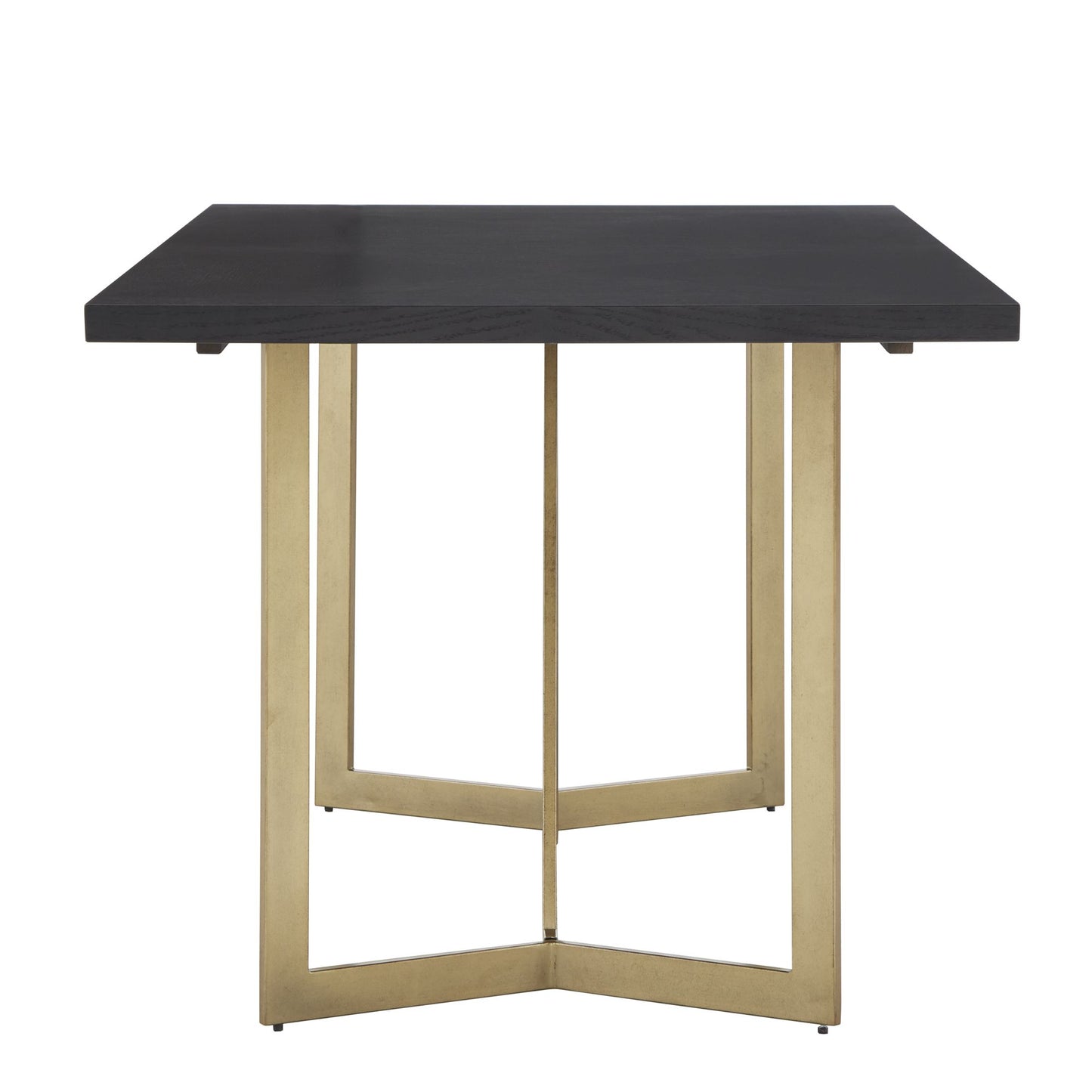 Black and Distressed Gold Finish Dining Set - 5-Piaca Sat, Flint Gray Upholstarad Chairs