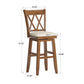 Double X-Back Wood Swivel Bar Stool - Oak Finish