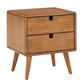 Oak Finish 2-Drawer Nightstand