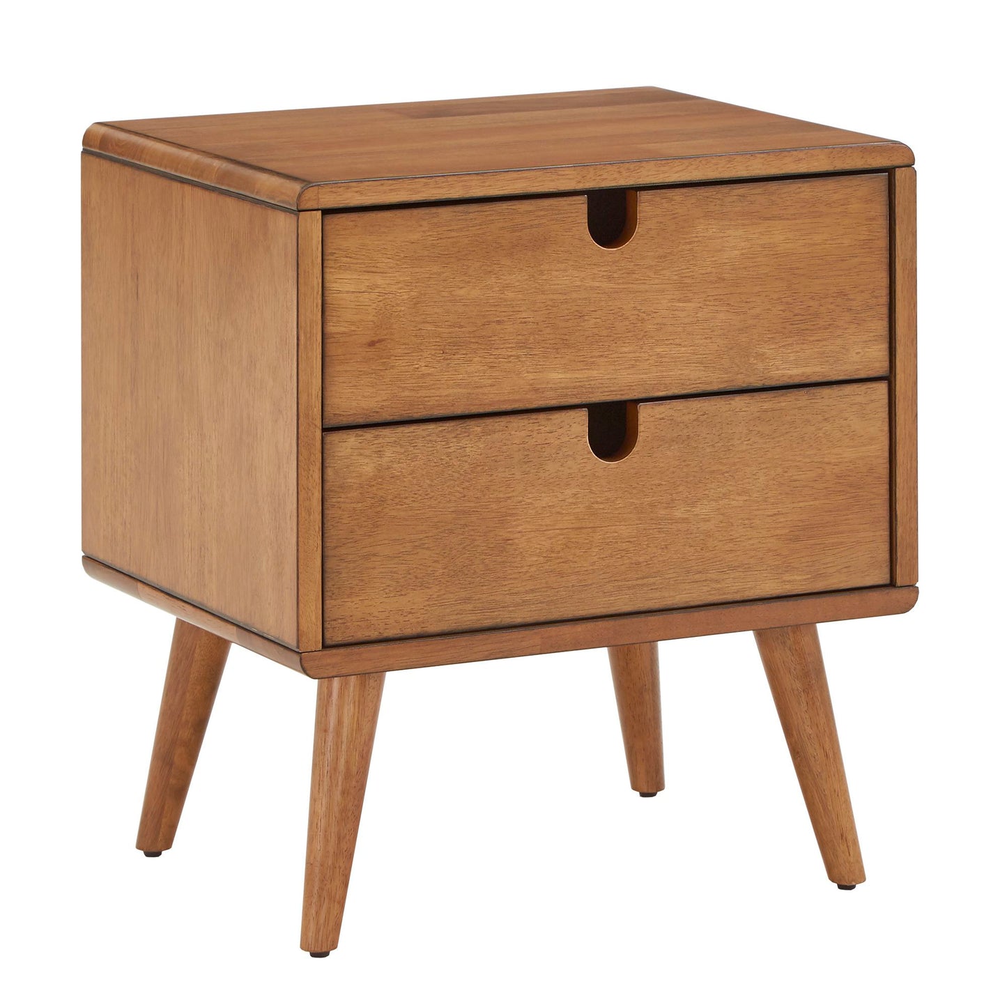 Oak Finish 2-Drawer Nightstand