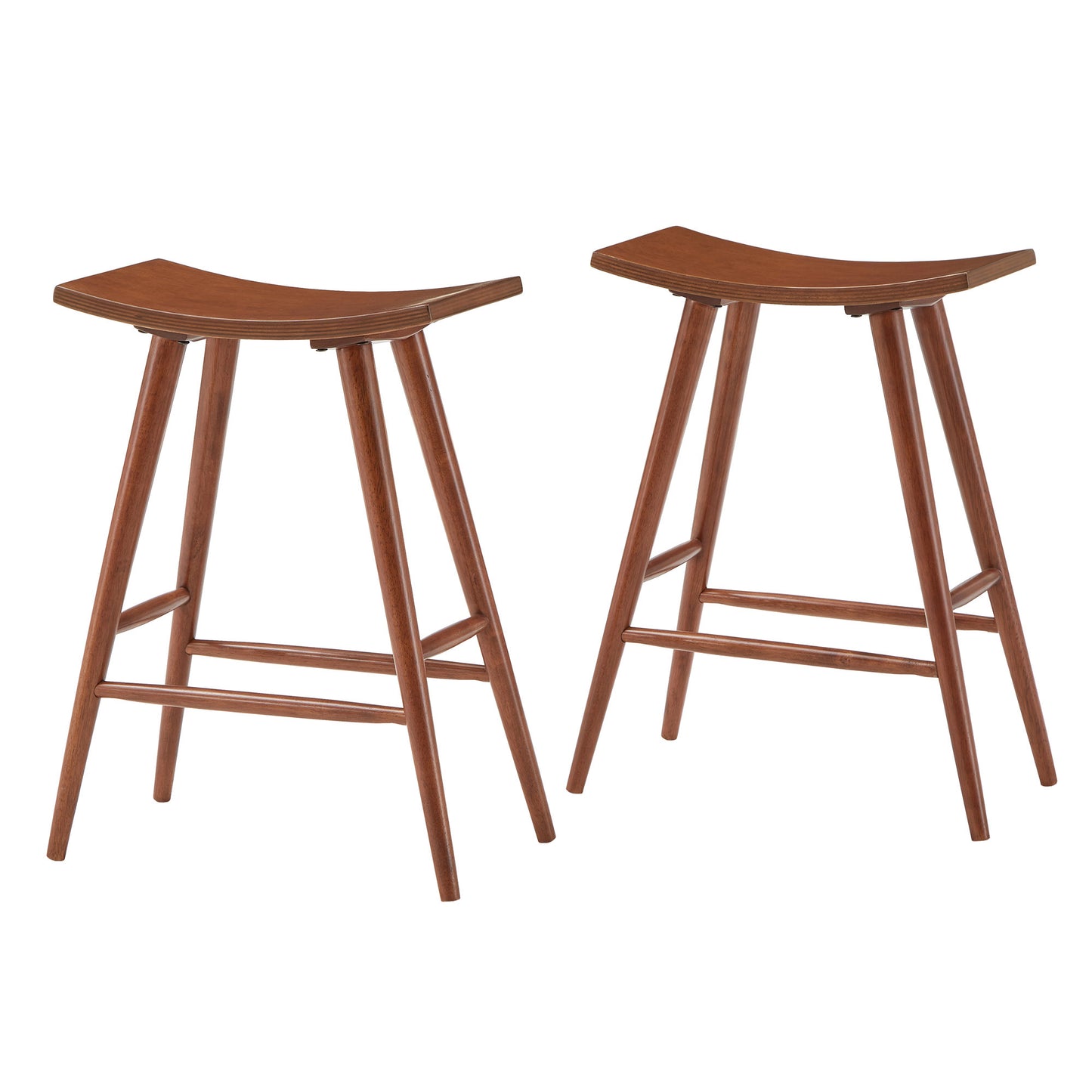 Solid Wood 24" Counter Stool (Set of 2) - Oak Finish