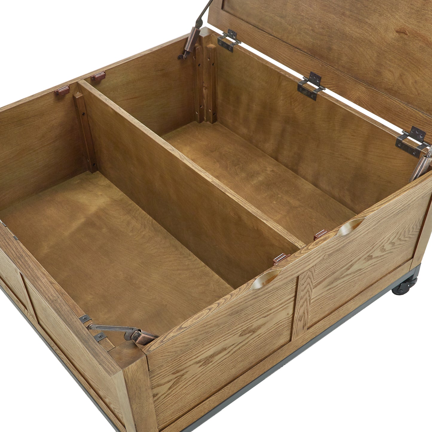 Square Storage Trunk Coffee Table with Iron Casters