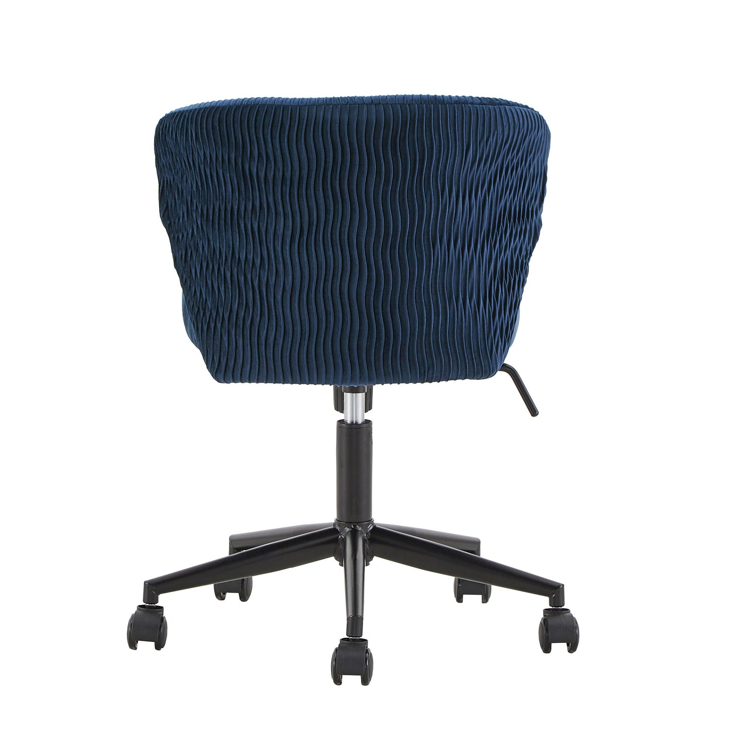 Curved Back Velvet Wave Pattern Office Chair - Navy Blue