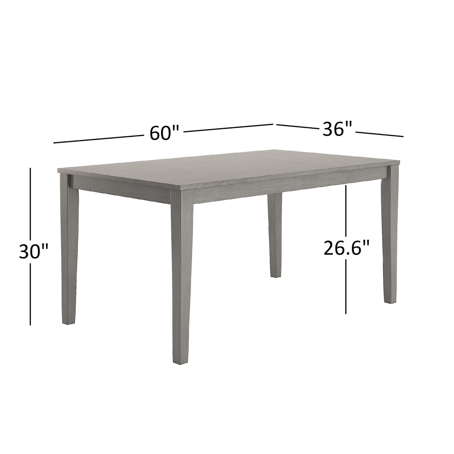 60-inch Ractangular Antiqua Gray Dining Sat - Mission Back Chairs, 6-Piece Set