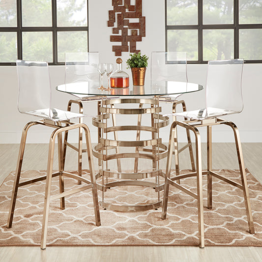 Vortex Base Counter Height Dining Table - Champagne Gold