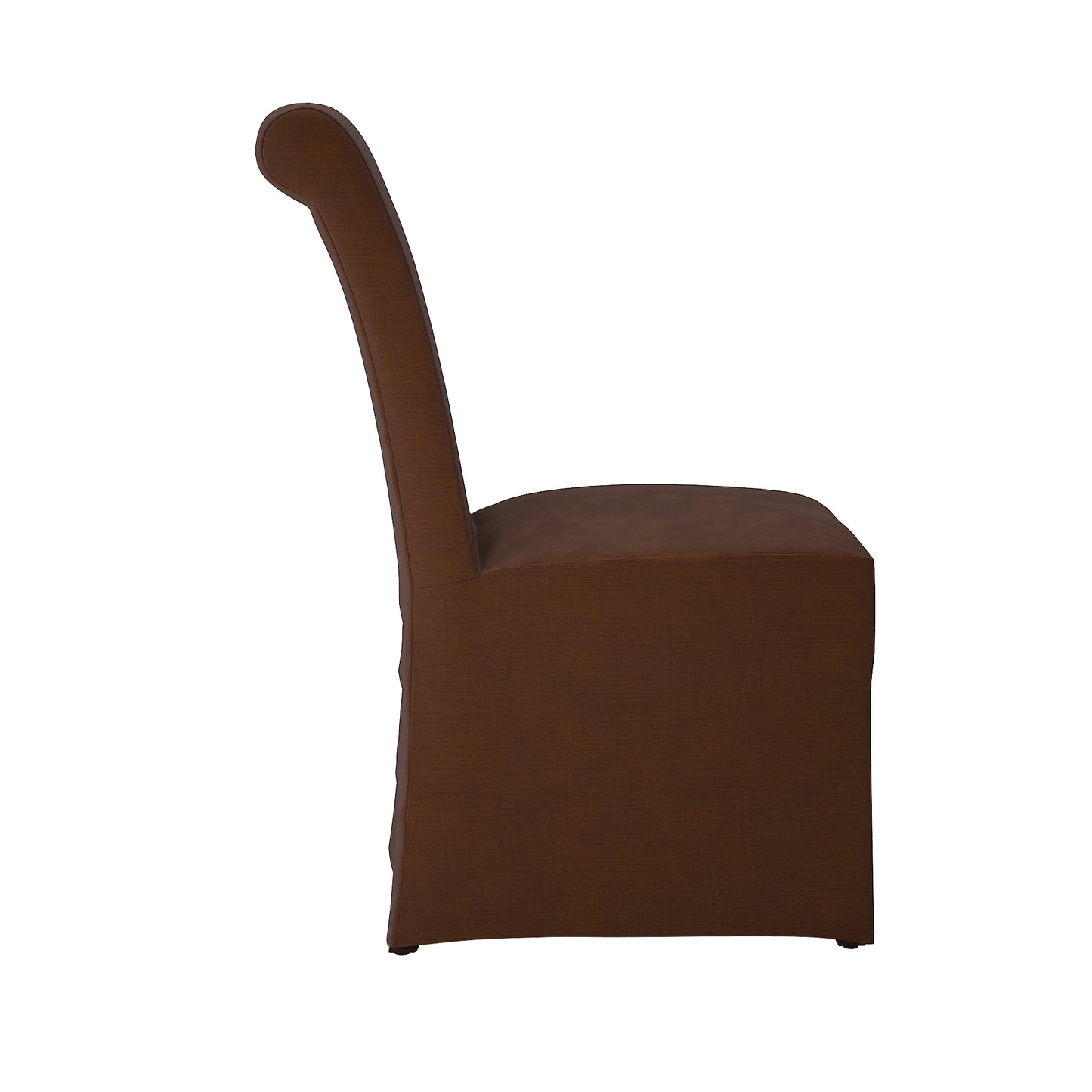 Slipcovered Rolled Back Parsons Chairs (Set of 2) - Brown Slipcover