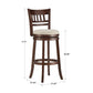 Lattice Back 29"H Swivel Bar Stool - Dark Cherry Finish, Beige Linen