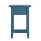 1-Drawer Side Table with Charging Station - Blue Steel