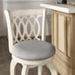 Scroll Back Swivel Stool - 24" Counter Height, Antique White Finish, Gray Linen