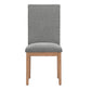 Nailhead Accent Parson Linen Dining Chairs (Set of 2) - Gray Linan, Natural Finish