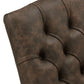 Light Distressed Natural Finish Polished Microfiber Tufted Dining Chair - Brown Polished Microfiber