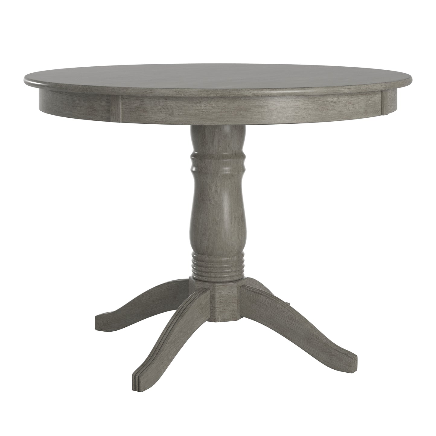 Round Pedestal Base Dining Table - Antiqua Gray Finish