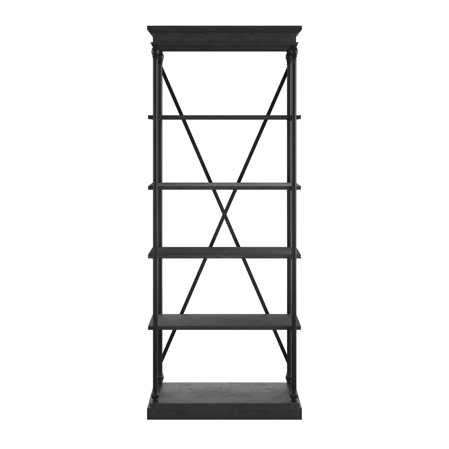 Cornice Etagere Bookcase - Black Finish