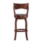 29-Inch High Back Swivel Bar Stool - Brown Faux Leather