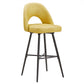 Metal Swivel Stools (Set of 2) - Yellow PU Leather, 29" Bar Height