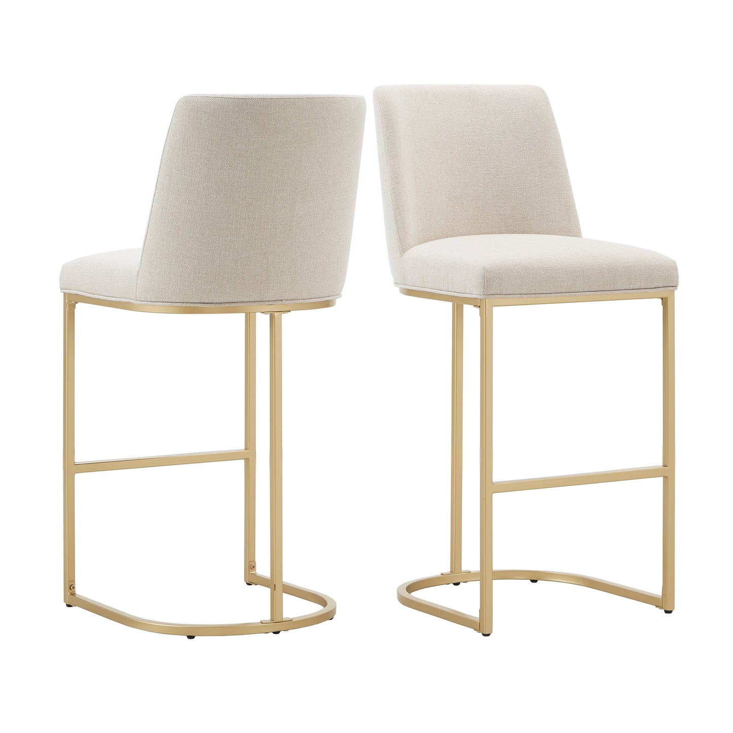 Bar and Counter Stool (Set of 2) - Beige, Bar Height