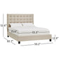 Button Tufted Linen Upholstered Platform Bed - Beige, Full