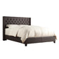 Wingback Button Tufted Platform Bed - Dark Gray Linen, Queen