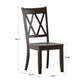 Double X Back Wood Dining Chairs (Set of 2) - Antique Black Finish