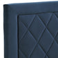 Black Finish Frame with Velvet Fabric Platform Bed - Dark Blue, King (King Size)