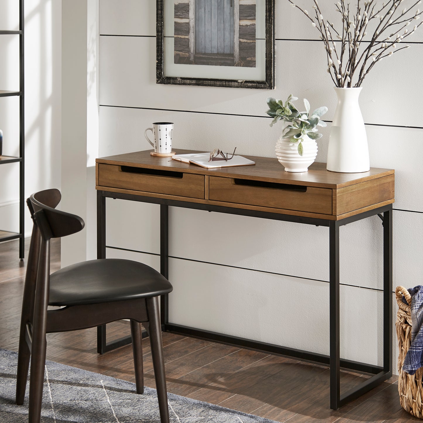 Cherry Finish 2-Drawer Desk