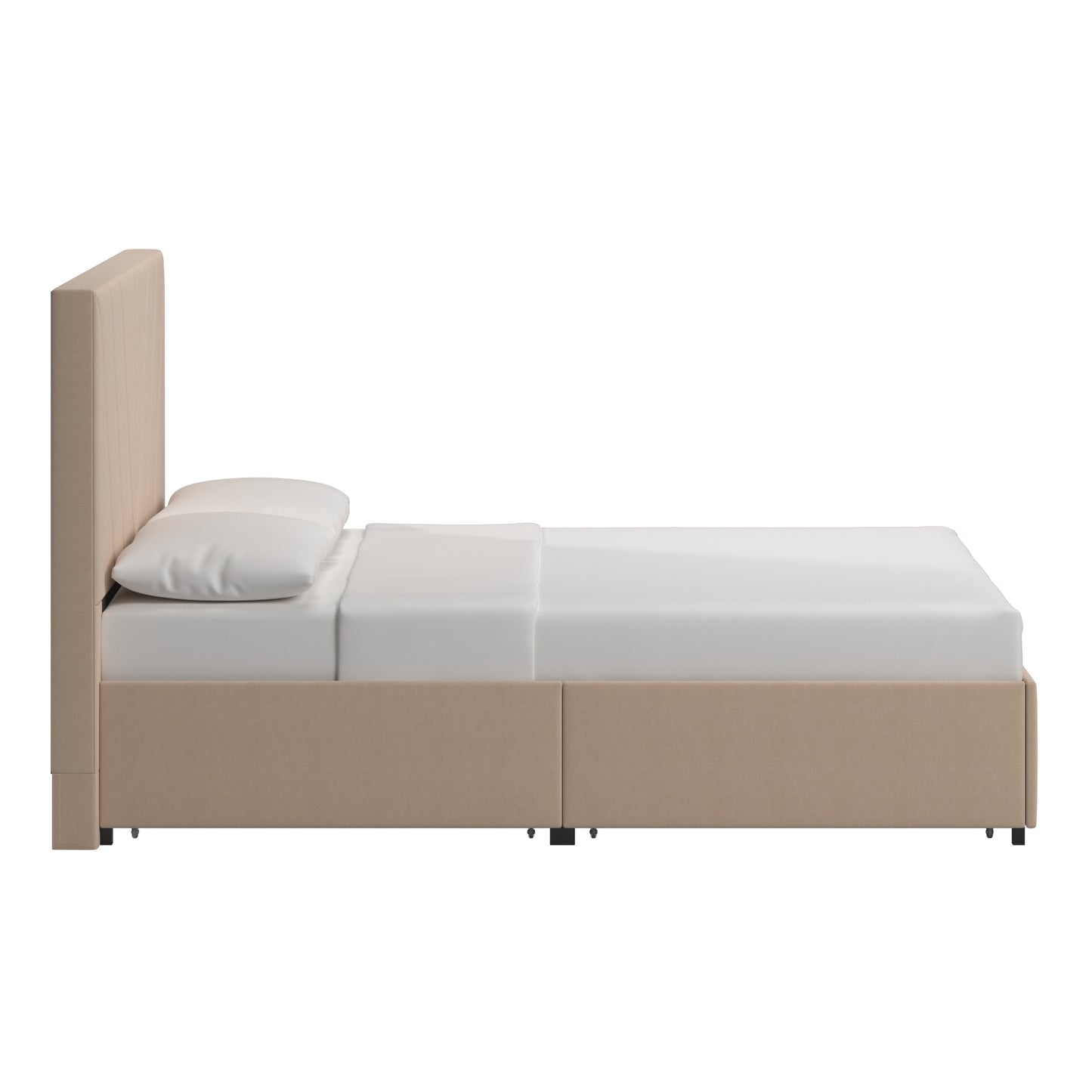 V-Channel Headboard Storage Platform Bed - Full Size (Full Size)