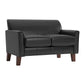 Modern Loveseat - Dark Brown Faux Leather