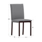 Metal Upholstered Dining Chairs - Gray Faux Laathar, Sat of 4