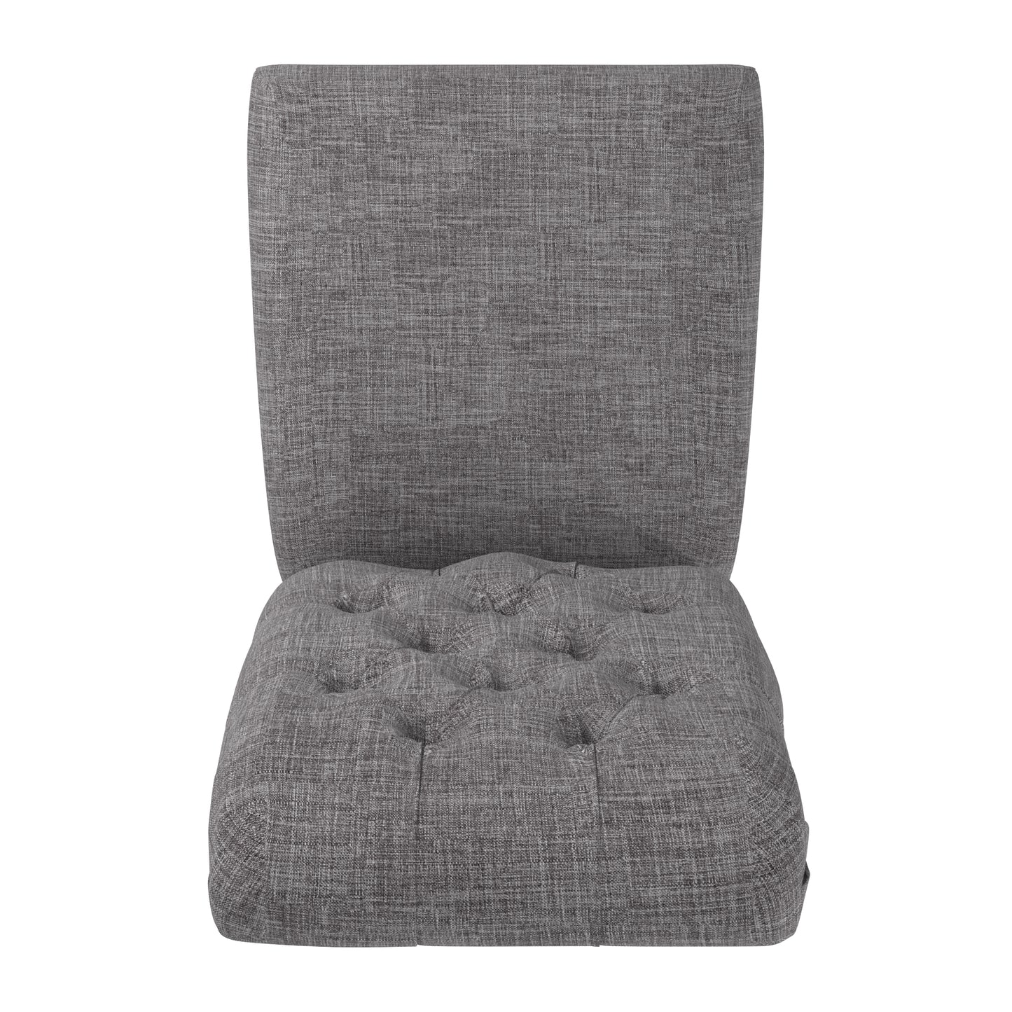 Premium Tufted Rolled Back Parsons Chairs (Set of 2) - Gray Linen