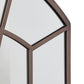 Metal Arched Windowpane Wall Mirror - Bronze Finish