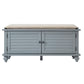 Velvet Cushion Storage Bench - Gray